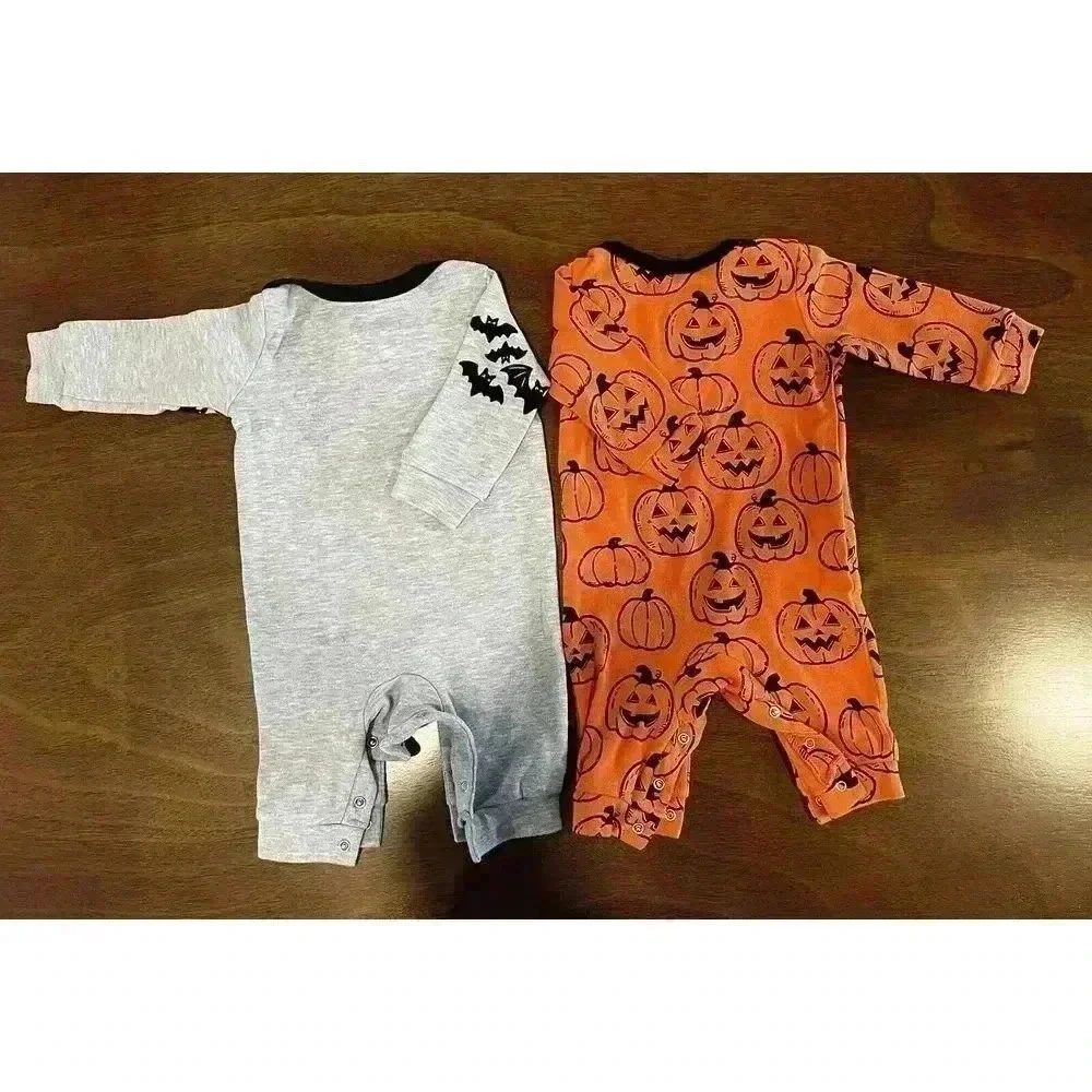 Lot 2 Carter's Halloween Long Sleeve Pajamas 3-6 Months (0169)